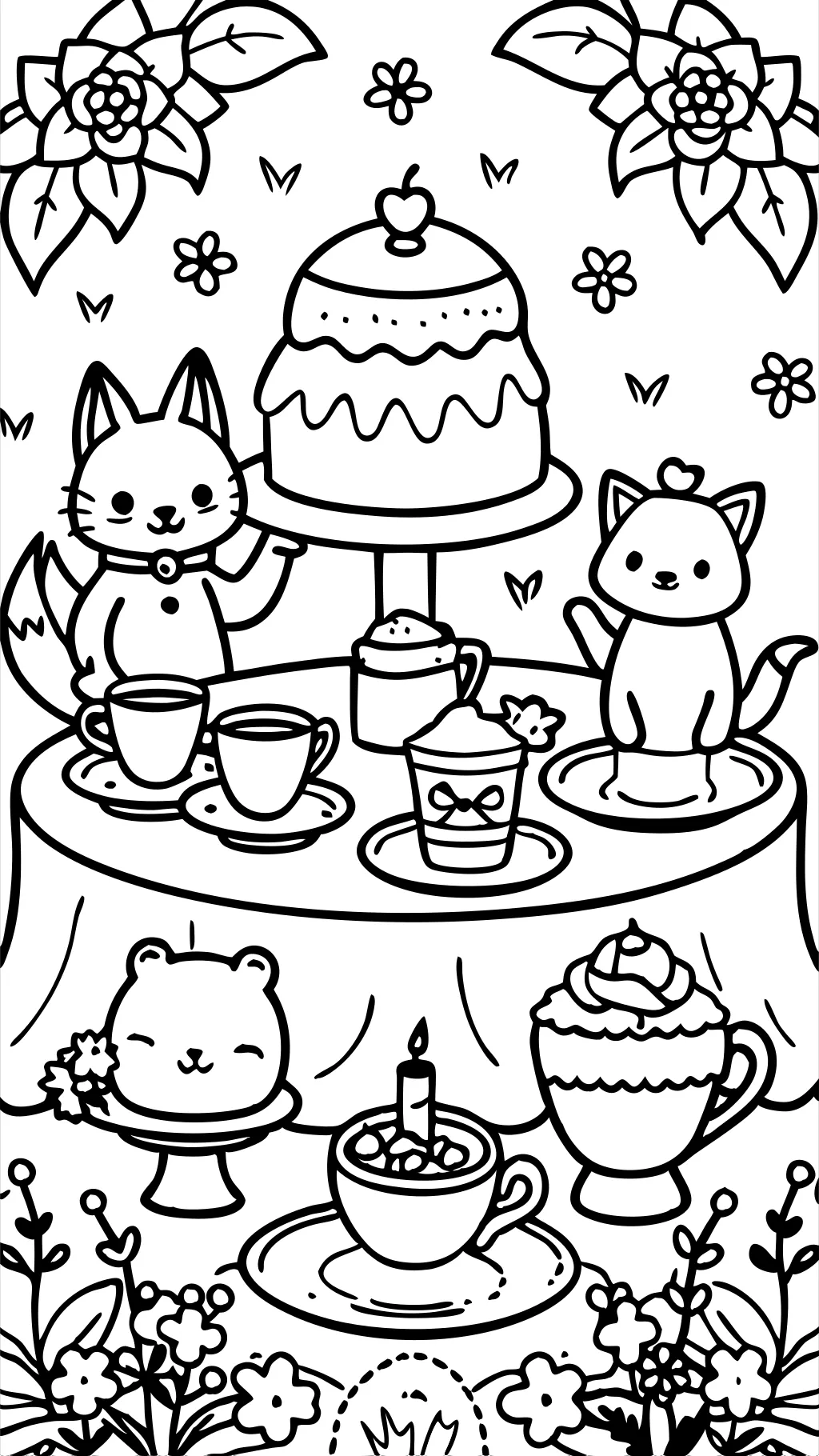 tea party coloring page